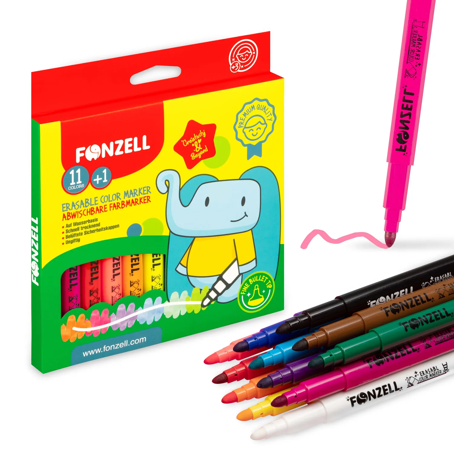 11+1  Erasable Color Markers