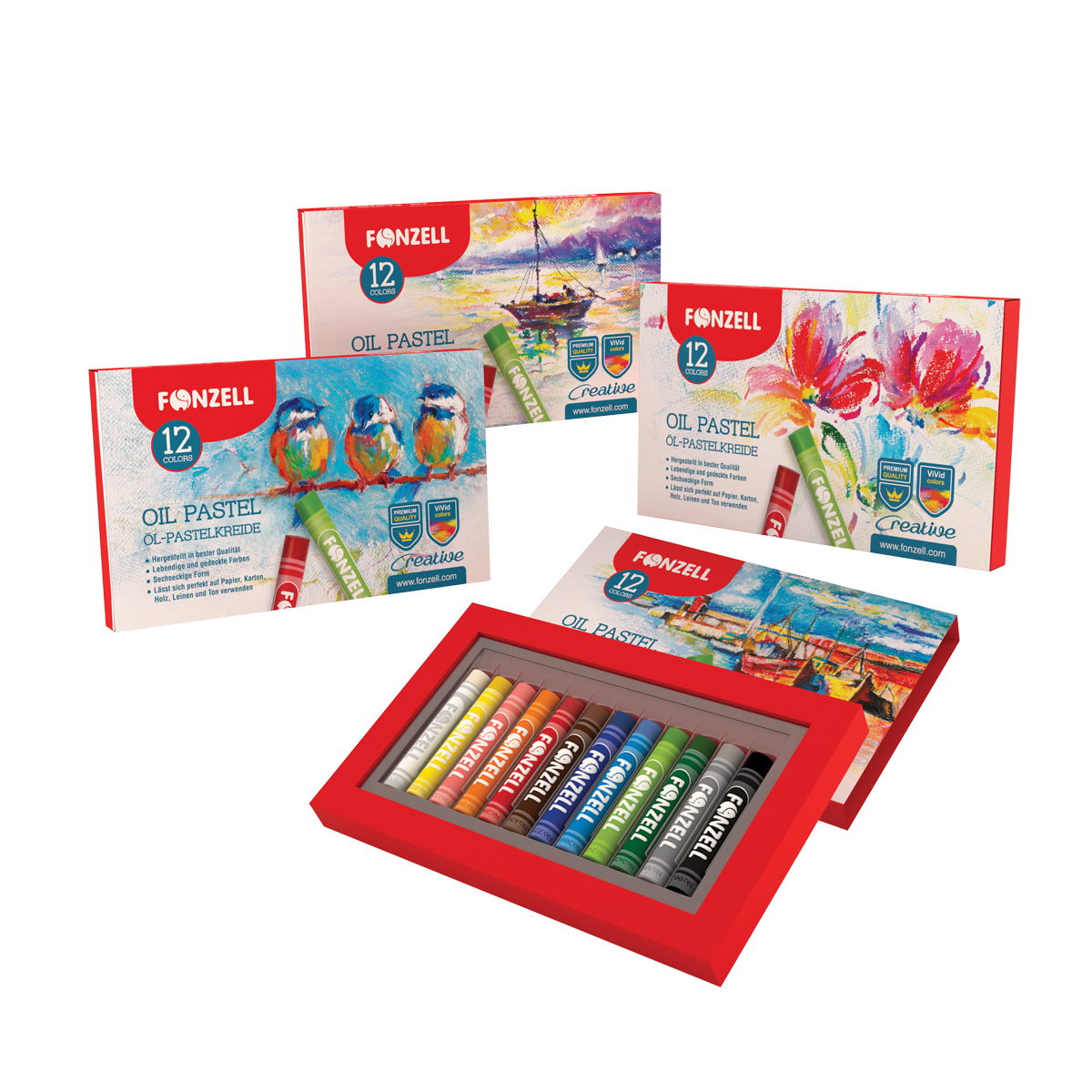 Purple oil pastel from 12-color set for arts and crafts projects