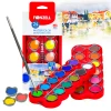 Portable 24-color watercolor paint set for home, school, and travel projects