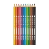 Green colored pencil from 12-color round box set for drawing and crafts
