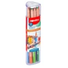 Red triangular watercolor pencil from 12-color set for vibrant art projects