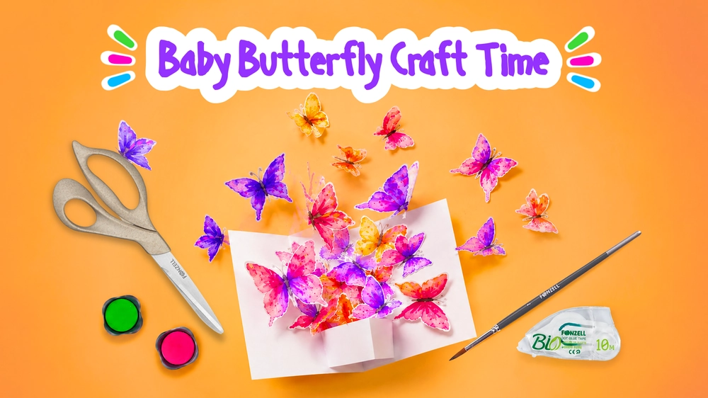Postkarte basteln mit Papier-Schmetterlingen 🦋 | DIY Karte selber machen | FONZELL Art & Craft