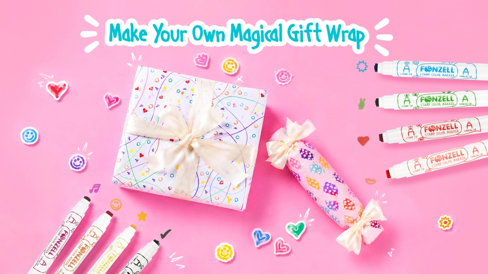 DIY Gift Wrapping Paper with Markers | Custom Gift Wrap with FONZELL